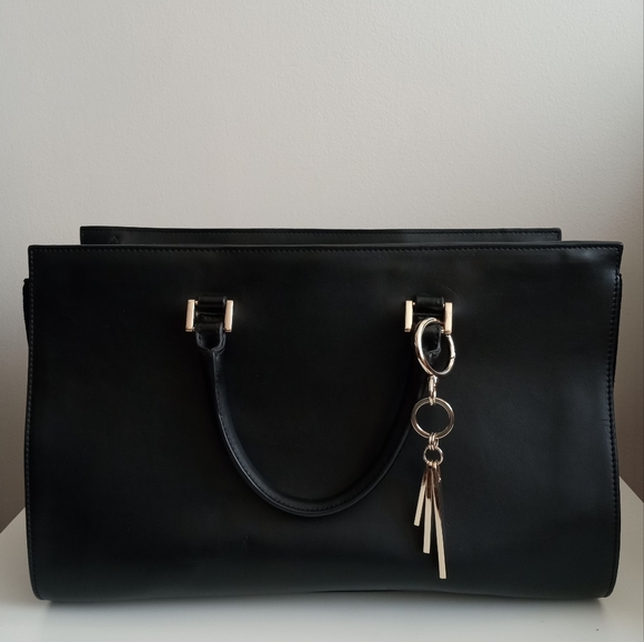 🖤⭐👜 Danier Leather | Black & Gold Tote Bag 👜⭐🖤 - Picture 2 of 12